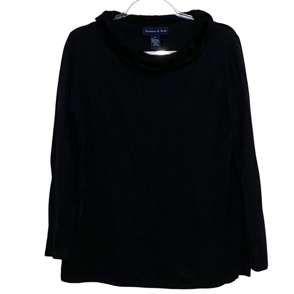 Preston & York Pullover Sweater Womens XL Black Dark Academia Whimsygoth Classic - Picture 1 of 5